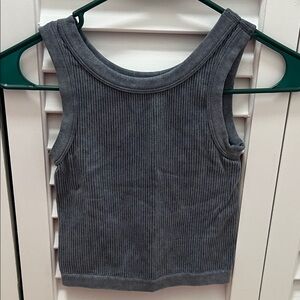 Charcoal Ribbed Tank Top